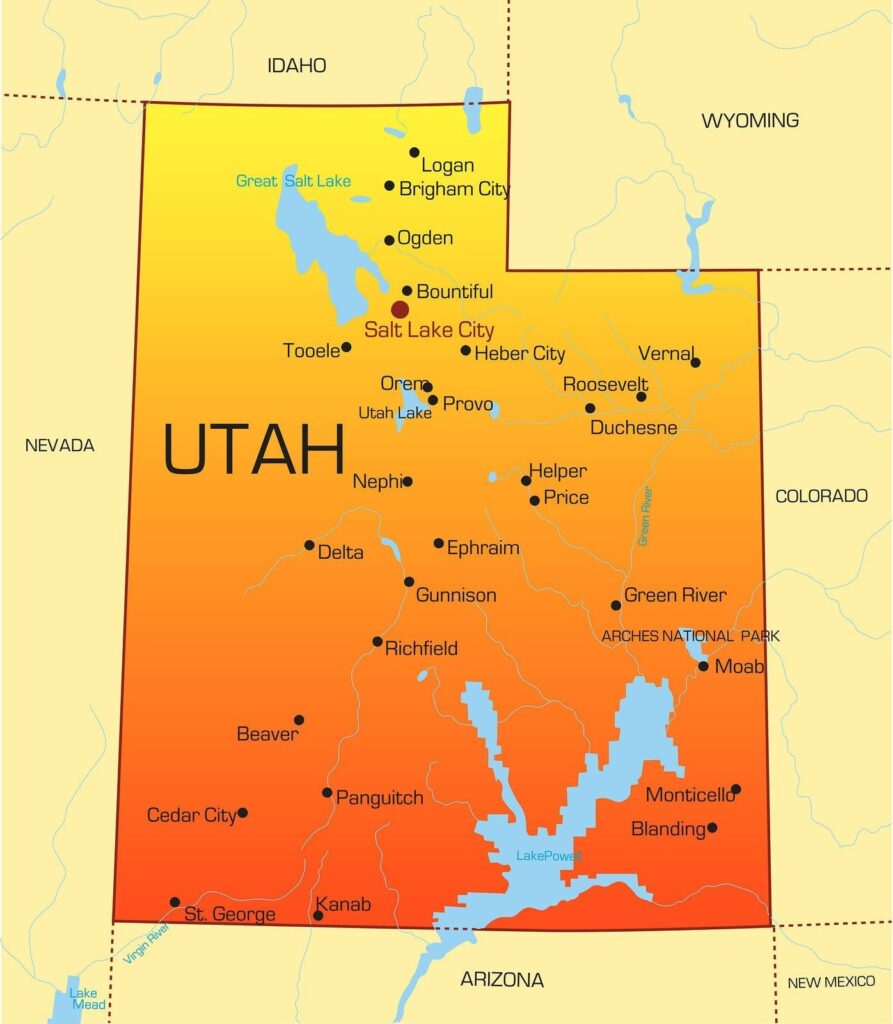 State of Utah Map